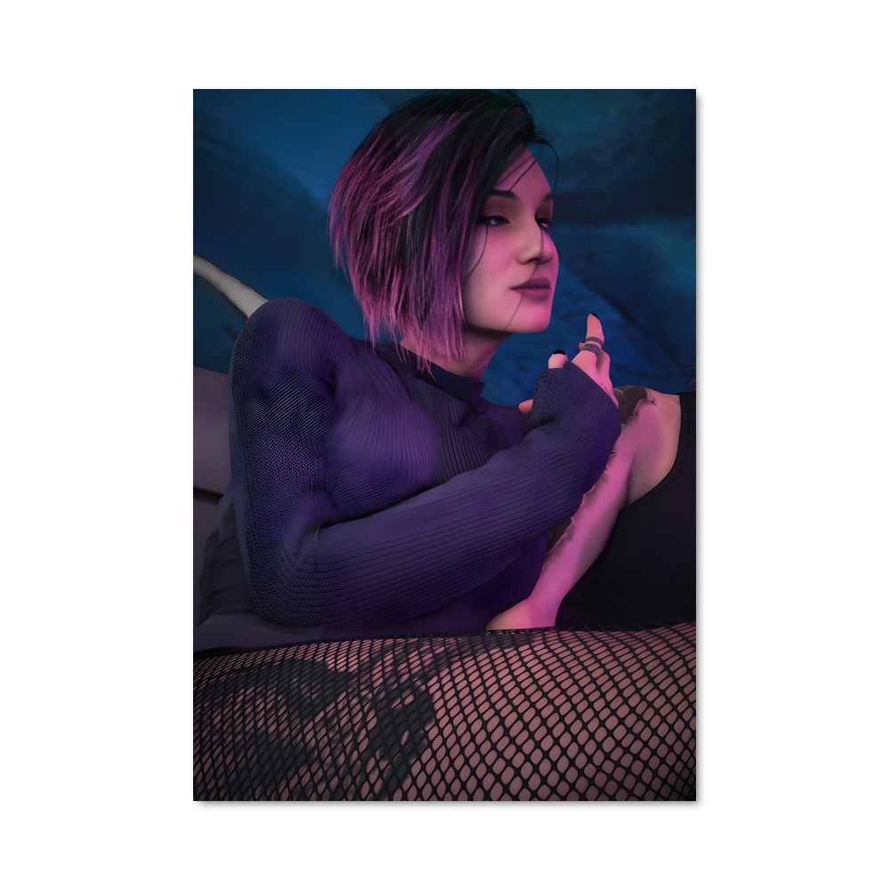 Poster Judy en Violet – affiche Cyberpunk
